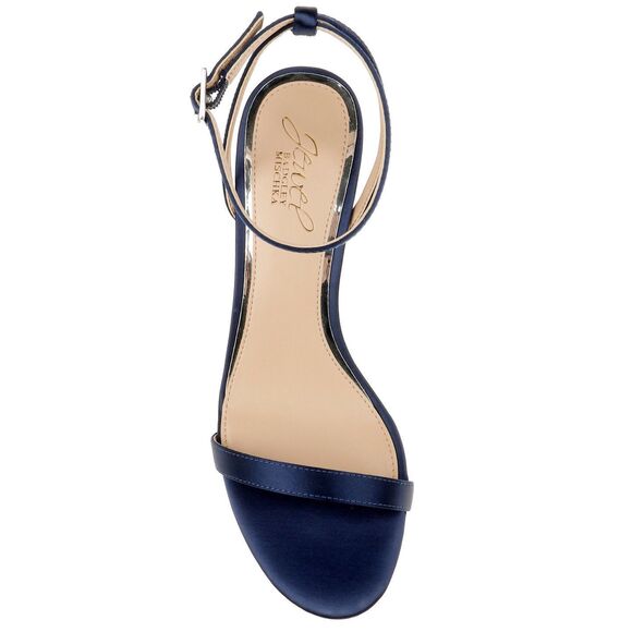JEWEL BADGLEY MISCHKA Danni II Block Heel Sandal Sz 9 Navy Blue Evening Shoe NEW - Picture 3 of 13